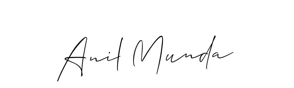 The best way (Allison_Script) to make a short signature is to pick only two or three words in your name. The name Anil Munda include a total of six letters. For converting this name. Anil Munda signature style 2 images and pictures png