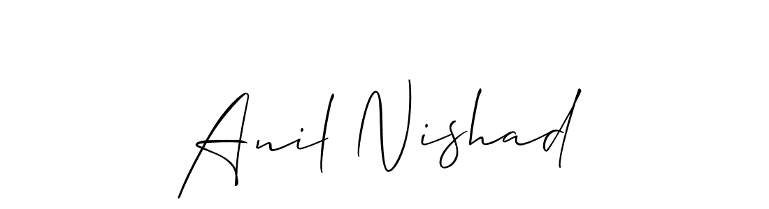 How to make Anil Nishad name signature. Use Allison_Script style for creating short signs online. This is the latest handwritten sign. Anil Nishad signature style 2 images and pictures png