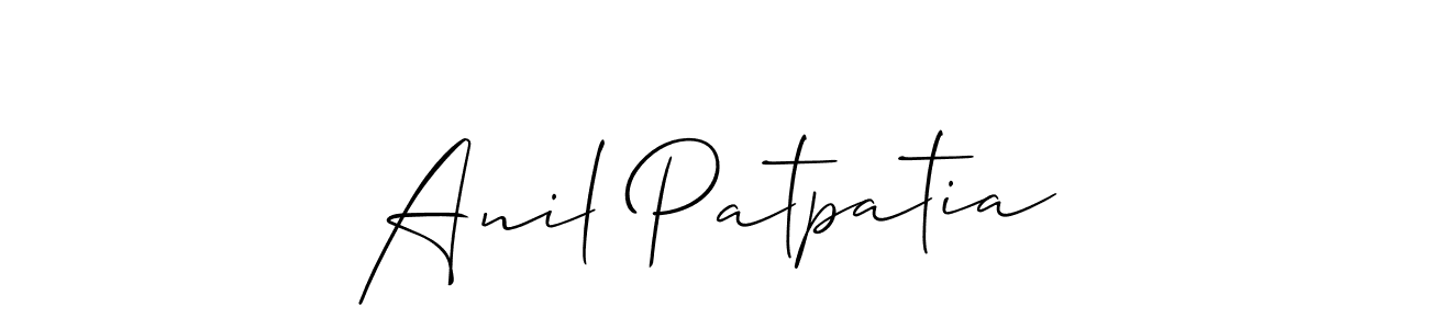 You should practise on your own different ways (Allison_Script) to write your name (Anil Patpatia) in signature. don't let someone else do it for you. Anil Patpatia signature style 2 images and pictures png