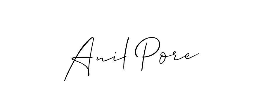 Use a signature maker to create a handwritten signature online. With this signature software, you can design (Allison_Script) your own signature for name Anil Pore. Anil Pore signature style 2 images and pictures png