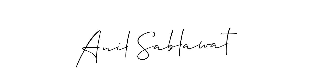 Design your own signature with our free online signature maker. With this signature software, you can create a handwritten (Allison_Script) signature for name Anil Sablawat. Anil Sablawat signature style 2 images and pictures png