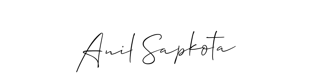 Design your own signature with our free online signature maker. With this signature software, you can create a handwritten (Allison_Script) signature for name Anil Sapkota. Anil Sapkota signature style 2 images and pictures png