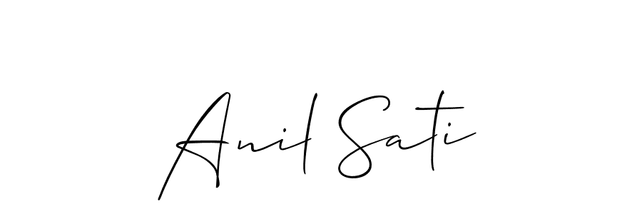 Also You can easily find your signature by using the search form. We will create Anil Sati name handwritten signature images for you free of cost using Allison_Script sign style. Anil Sati signature style 2 images and pictures png