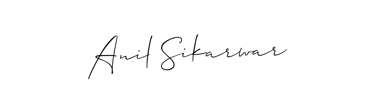 Make a beautiful signature design for name Anil Sikarwar. With this signature (Allison_Script) style, you can create a handwritten signature for free. Anil Sikarwar signature style 2 images and pictures png