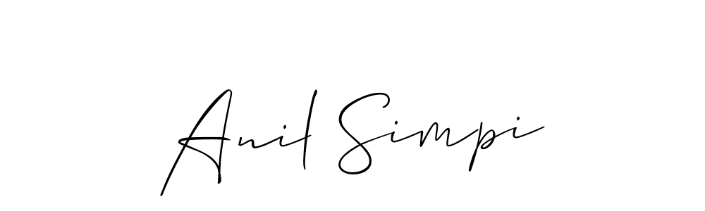 It looks lik you need a new signature style for name Anil Simpi. Design unique handwritten (Allison_Script) signature with our free signature maker in just a few clicks. Anil Simpi signature style 2 images and pictures png
