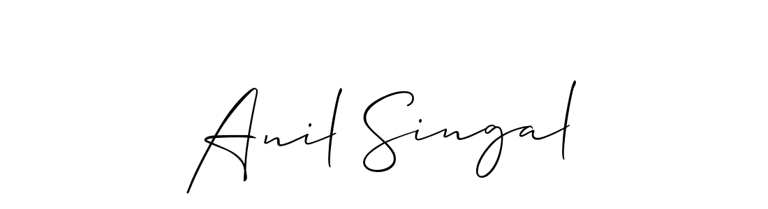 How to make Anil Singal name signature. Use Allison_Script style for creating short signs online. This is the latest handwritten sign. Anil Singal signature style 2 images and pictures png