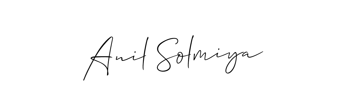 This is the best signature style for the Anil Solmiya name. Also you like these signature font (Allison_Script). Mix name signature. Anil Solmiya signature style 2 images and pictures png