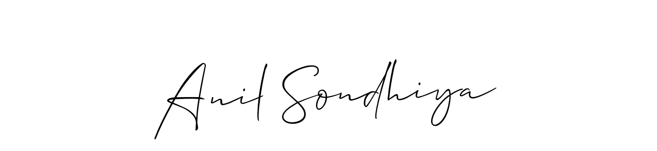 The best way (Allison_Script) to make a short signature is to pick only two or three words in your name. The name Anil Sondhiya include a total of six letters. For converting this name. Anil Sondhiya signature style 2 images and pictures png