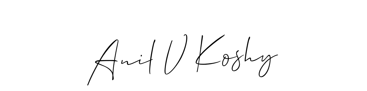 Make a beautiful signature design for name Anil V Koshy. Use this online signature maker to create a handwritten signature for free. Anil V Koshy signature style 2 images and pictures png