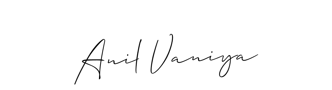 It looks lik you need a new signature style for name Anil Vaniya. Design unique handwritten (Allison_Script) signature with our free signature maker in just a few clicks. Anil Vaniya signature style 2 images and pictures png