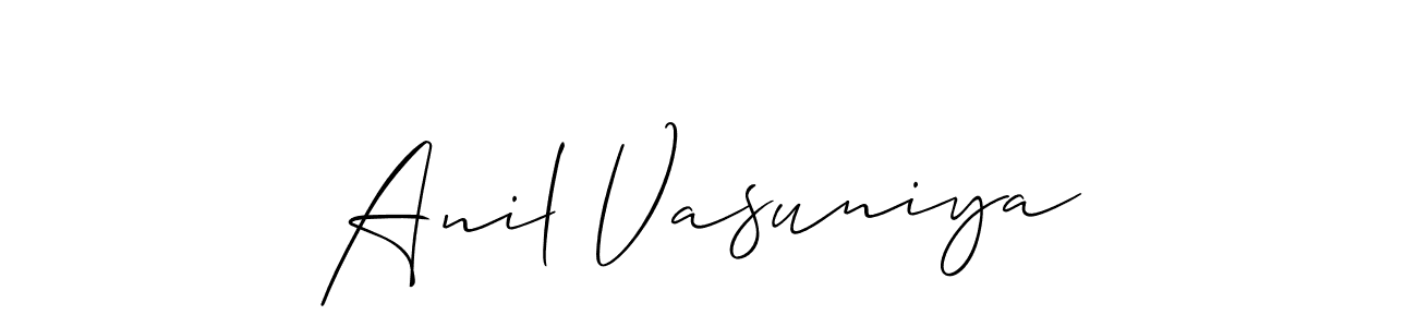 Anil Vasuniya stylish signature style. Best Handwritten Sign (Allison_Script) for my name. Handwritten Signature Collection Ideas for my name Anil Vasuniya. Anil Vasuniya signature style 2 images and pictures png