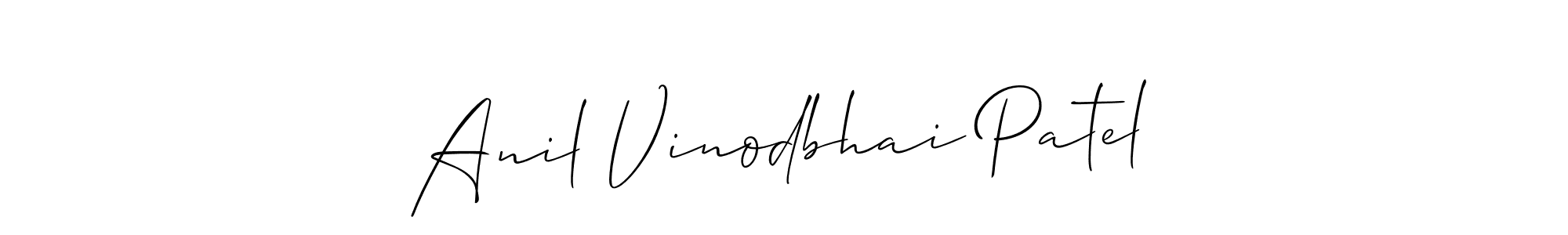 Allison_Script is a professional signature style that is perfect for those who want to add a touch of class to their signature. It is also a great choice for those who want to make their signature more unique. Get Anil Vinodbhai Patel name to fancy signature for free. Anil Vinodbhai Patel signature style 2 images and pictures png