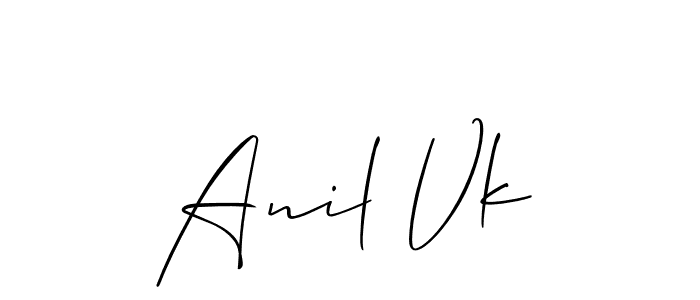 How to make Anil Vk name signature. Use Allison_Script style for creating short signs online. This is the latest handwritten sign. Anil Vk signature style 2 images and pictures png