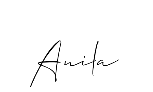 The best way (Allison_Script) to make a short signature is to pick only two or three words in your name. The name Anila include a total of six letters. For converting this name. Anila signature style 2 images and pictures png