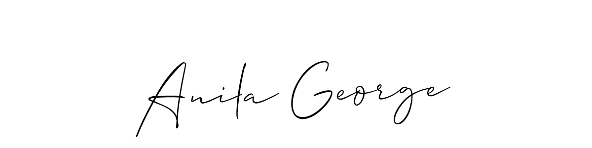 The best way (Allison_Script) to make a short signature is to pick only two or three words in your name. The name Anila George include a total of six letters. For converting this name. Anila George signature style 2 images and pictures png