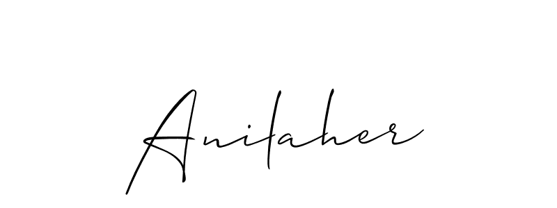 How to make Anilaher name signature. Use Allison_Script style for creating short signs online. This is the latest handwritten sign. Anilaher signature style 2 images and pictures png