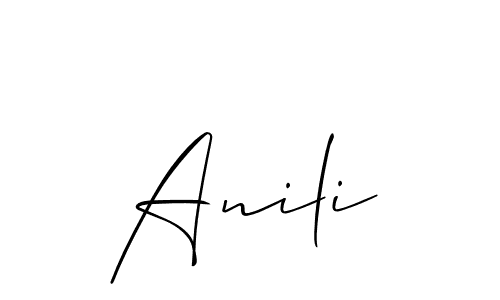 Anili stylish signature style. Best Handwritten Sign (Allison_Script) for my name. Handwritten Signature Collection Ideas for my name Anili. Anili signature style 2 images and pictures png