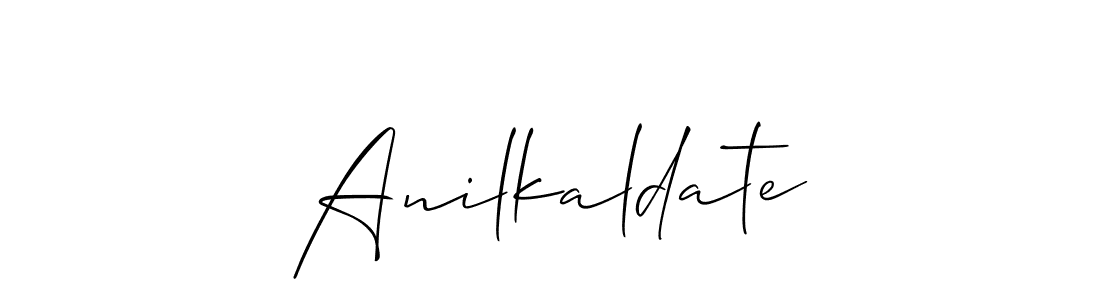 Make a beautiful signature design for name Anilkaldate. With this signature (Allison_Script) style, you can create a handwritten signature for free. Anilkaldate signature style 2 images and pictures png