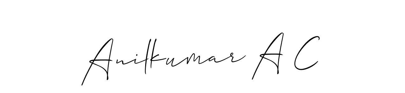 Use a signature maker to create a handwritten signature online. With this signature software, you can design (Allison_Script) your own signature for name Anilkumar A C. Anilkumar A C signature style 2 images and pictures png