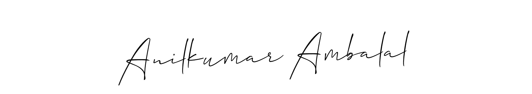 How to make Anilkumar Ambalal name signature. Use Allison_Script style for creating short signs online. This is the latest handwritten sign. Anilkumar Ambalal signature style 2 images and pictures png