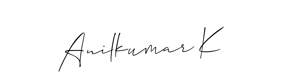 Create a beautiful signature design for name Anilkumar K. With this signature (Allison_Script) fonts, you can make a handwritten signature for free. Anilkumar K signature style 2 images and pictures png