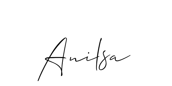 Use a signature maker to create a handwritten signature online. With this signature software, you can design (Allison_Script) your own signature for name Anilsa. Anilsa signature style 2 images and pictures png