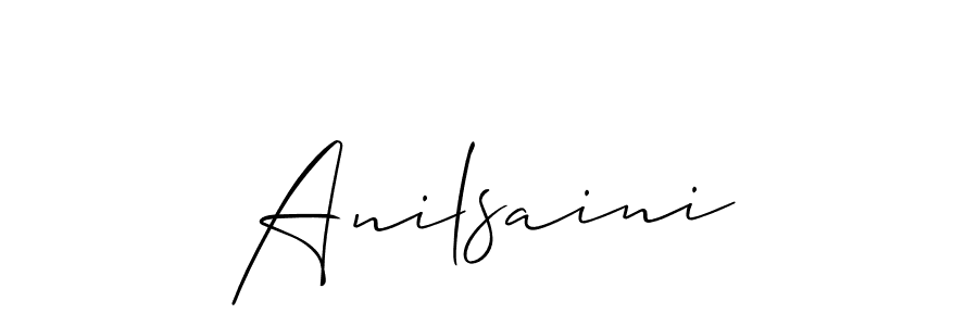 The best way (Allison_Script) to make a short signature is to pick only two or three words in your name. The name Anilsaini include a total of six letters. For converting this name. Anilsaini signature style 2 images and pictures png