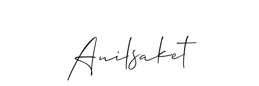 How to make Anilsaket signature? Allison_Script is a professional autograph style. Create handwritten signature for Anilsaket name. Anilsaket signature style 2 images and pictures png