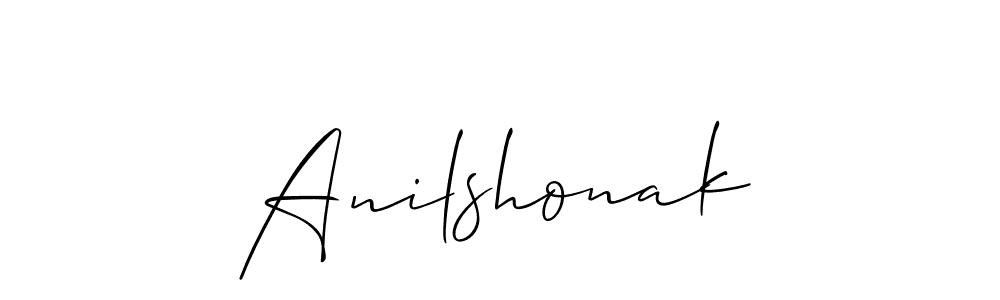 The best way (Allison_Script) to make a short signature is to pick only two or three words in your name. The name Anilshonak include a total of six letters. For converting this name. Anilshonak signature style 2 images and pictures png