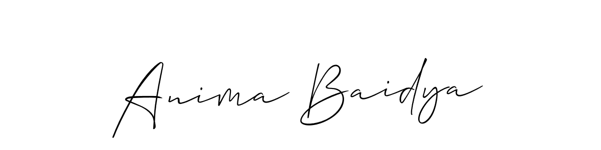 Allison_Script is a professional signature style that is perfect for those who want to add a touch of class to their signature. It is also a great choice for those who want to make their signature more unique. Get Anima Baidya name to fancy signature for free. Anima Baidya signature style 2 images and pictures png