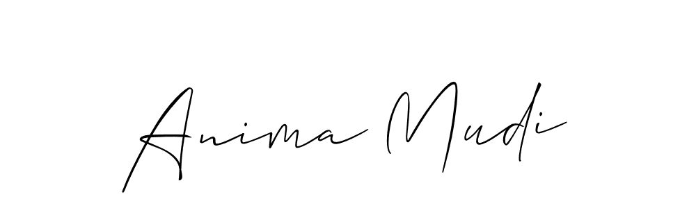 Use a signature maker to create a handwritten signature online. With this signature software, you can design (Allison_Script) your own signature for name Anima Mudi. Anima Mudi signature style 2 images and pictures png