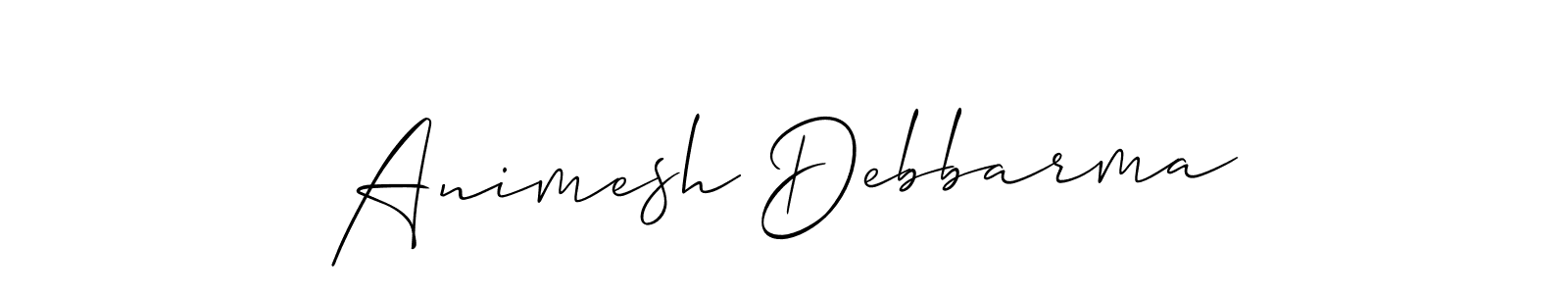 Also we have Animesh Debbarma name is the best signature style. Create professional handwritten signature collection using Allison_Script autograph style. Animesh Debbarma signature style 2 images and pictures png