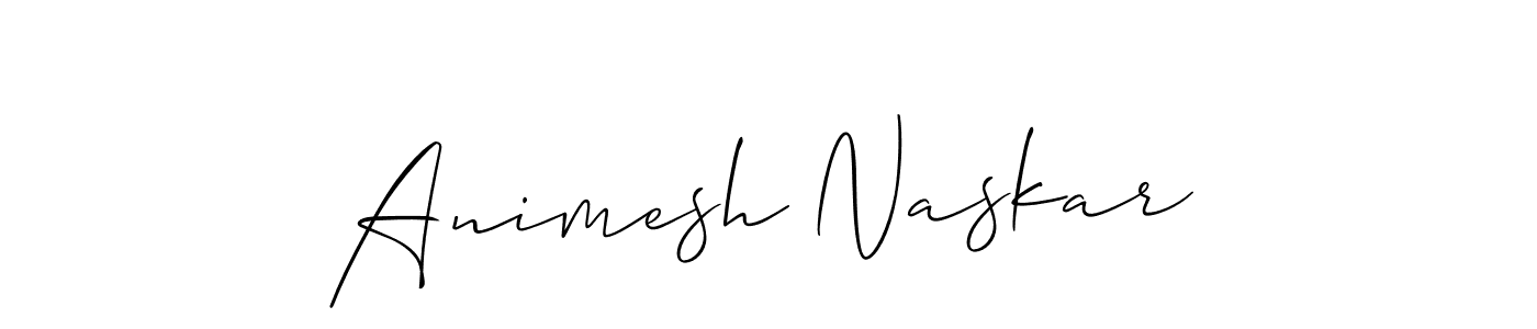 The best way (Allison_Script) to make a short signature is to pick only two or three words in your name. The name Animesh Naskar include a total of six letters. For converting this name. Animesh Naskar signature style 2 images and pictures png