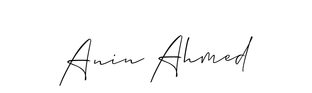 Make a beautiful signature design for name Anin Ahmed. With this signature (Allison_Script) style, you can create a handwritten signature for free. Anin Ahmed signature style 2 images and pictures png