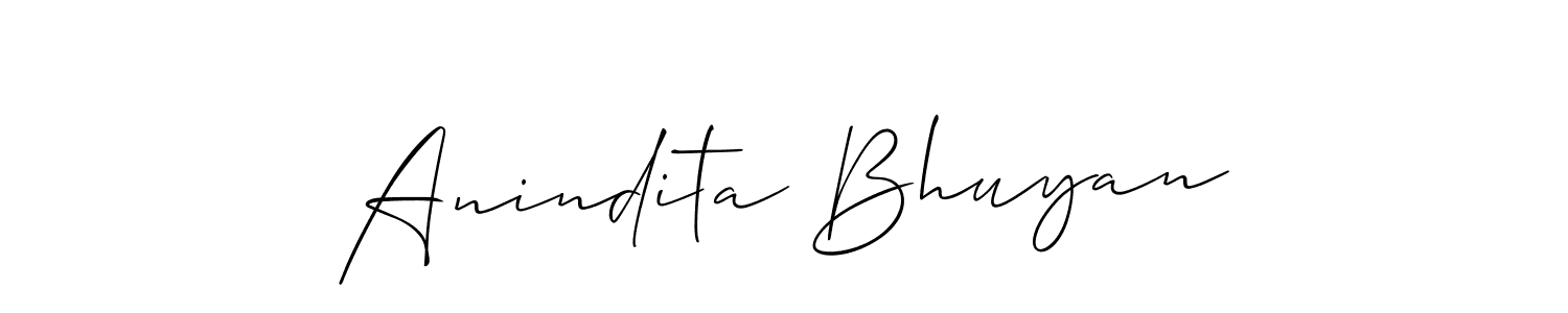 Use a signature maker to create a handwritten signature online. With this signature software, you can design (Allison_Script) your own signature for name Anindita Bhuyan. Anindita Bhuyan signature style 2 images and pictures png