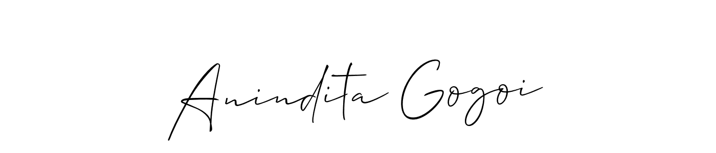 Design your own signature with our free online signature maker. With this signature software, you can create a handwritten (Allison_Script) signature for name Anindita Gogoi. Anindita Gogoi signature style 2 images and pictures png