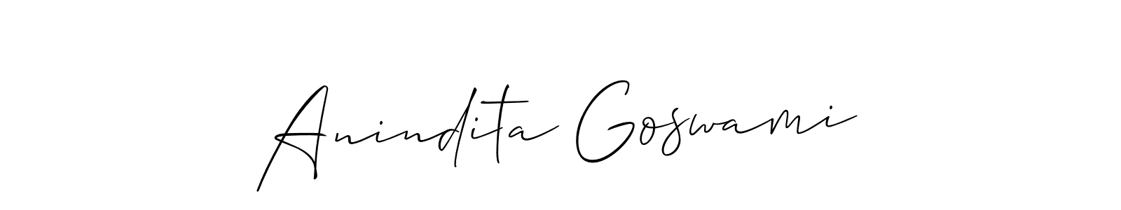 How to make Anindita Goswami name signature. Use Allison_Script style for creating short signs online. This is the latest handwritten sign. Anindita Goswami signature style 2 images and pictures png