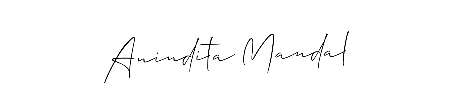 Make a beautiful signature design for name Anindita Mandal. With this signature (Allison_Script) style, you can create a handwritten signature for free. Anindita Mandal signature style 2 images and pictures png