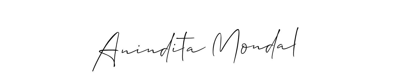 Also we have Anindita Mondal name is the best signature style. Create professional handwritten signature collection using Allison_Script autograph style. Anindita Mondal signature style 2 images and pictures png