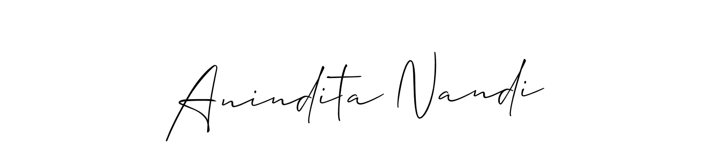 Design your own signature with our free online signature maker. With this signature software, you can create a handwritten (Allison_Script) signature for name Anindita Nandi. Anindita Nandi signature style 2 images and pictures png