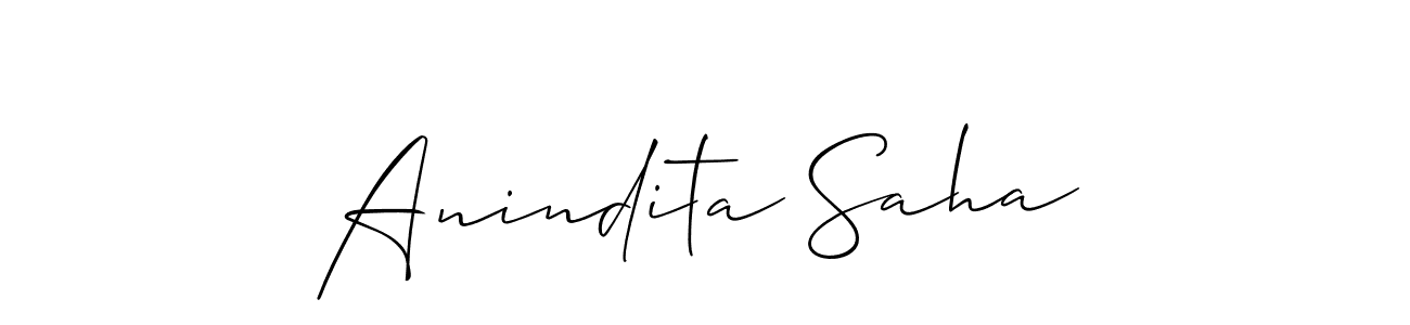 How to make Anindita Saha name signature. Use Allison_Script style for creating short signs online. This is the latest handwritten sign. Anindita Saha signature style 2 images and pictures png