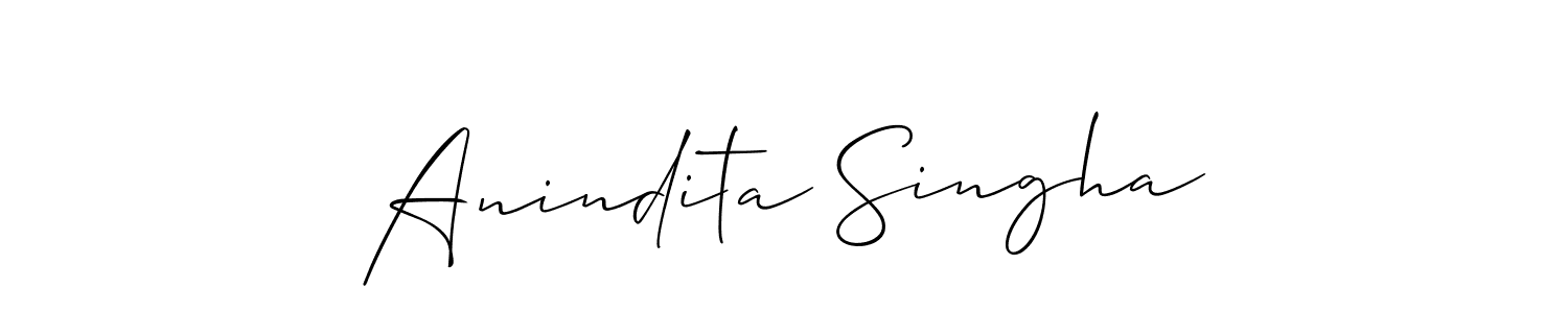 Use a signature maker to create a handwritten signature online. With this signature software, you can design (Allison_Script) your own signature for name Anindita Singha. Anindita Singha signature style 2 images and pictures png