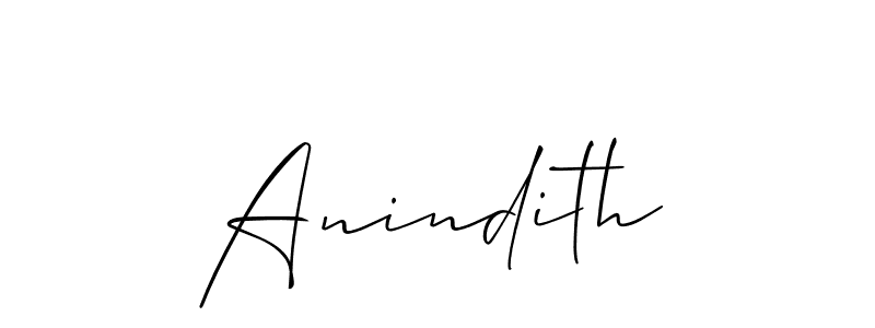 Create a beautiful signature design for name Anindith. With this signature (Allison_Script) fonts, you can make a handwritten signature for free. Anindith signature style 2 images and pictures png