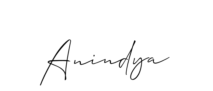 Design your own signature with our free online signature maker. With this signature software, you can create a handwritten (Allison_Script) signature for name Anindya. Anindya signature style 2 images and pictures png