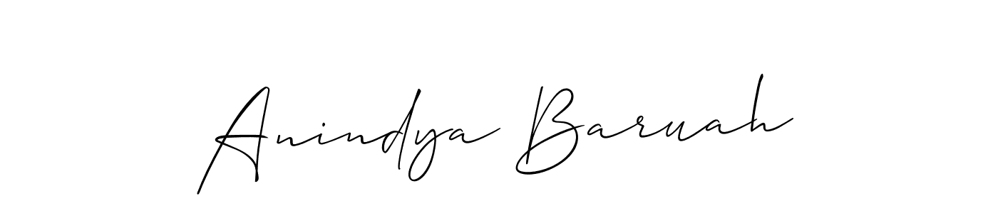 Use a signature maker to create a handwritten signature online. With this signature software, you can design (Allison_Script) your own signature for name Anindya Baruah. Anindya Baruah signature style 2 images and pictures png