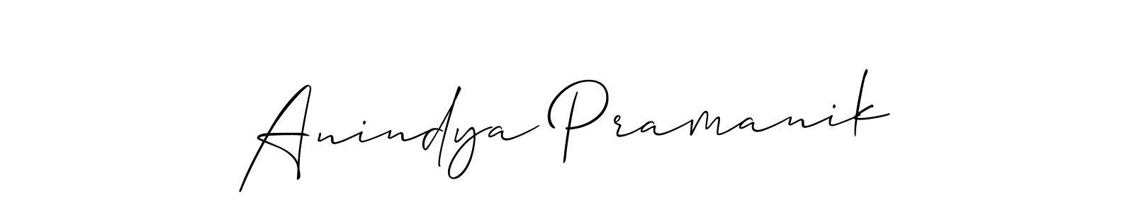 Allison_Script is a professional signature style that is perfect for those who want to add a touch of class to their signature. It is also a great choice for those who want to make their signature more unique. Get Anindya Pramanik name to fancy signature for free. Anindya Pramanik signature style 2 images and pictures png