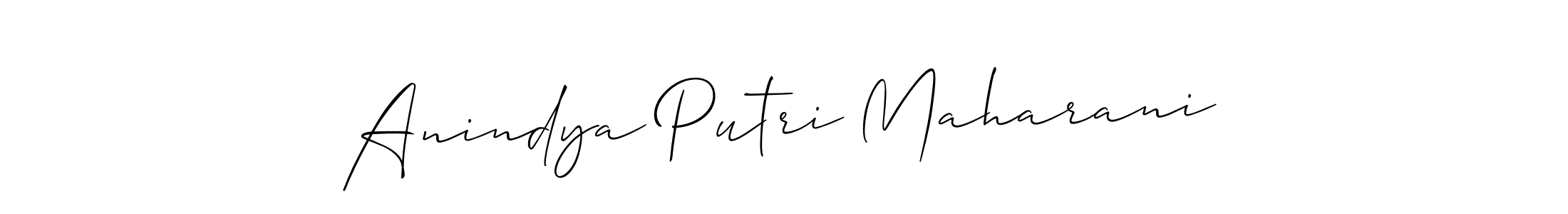 Use a signature maker to create a handwritten signature online. With this signature software, you can design (Allison_Script) your own signature for name Anindya Putri Maharani. Anindya Putri Maharani signature style 2 images and pictures png