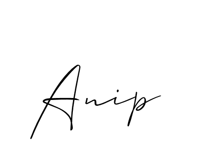 How to make Anip signature? Allison_Script is a professional autograph style. Create handwritten signature for Anip name. Anip signature style 2 images and pictures png