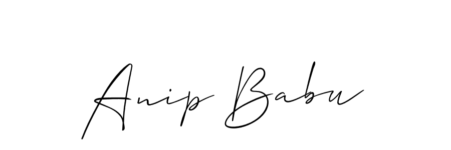 Create a beautiful signature design for name Anip Babu. With this signature (Allison_Script) fonts, you can make a handwritten signature for free. Anip Babu signature style 2 images and pictures png