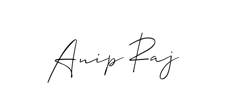 How to make Anip Raj signature? Allison_Script is a professional autograph style. Create handwritten signature for Anip Raj name. Anip Raj signature style 2 images and pictures png